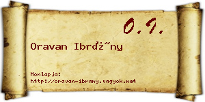 Oravan Ibrány névjegykártya